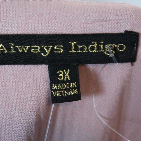 NWT Always Indigo Metallic Overlay Cape Poncho Top Pink Women's Size 3X H12279 - Picture 8 of 10